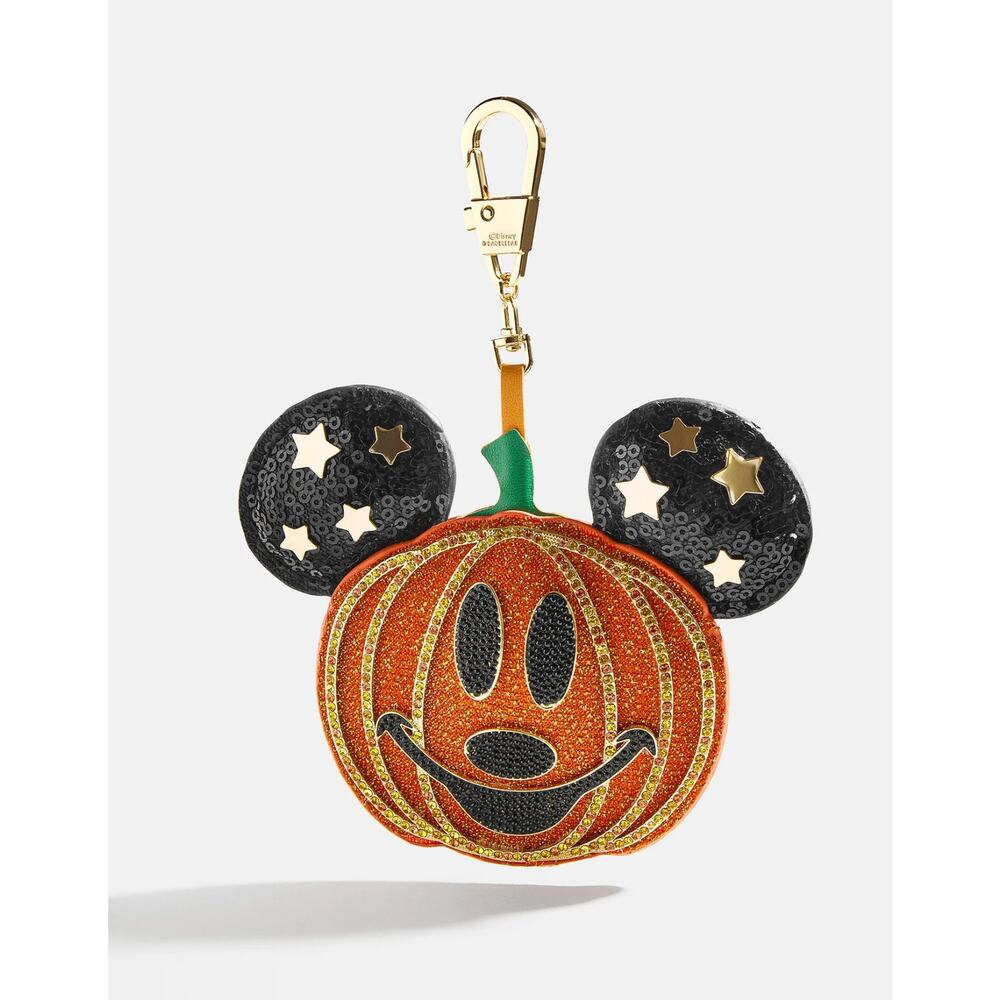 Baublebar Disney Mickey Mouse Pumpkin Jack O Lantern Puff Bag Charm Puffy NEW - Picture 4 of 9